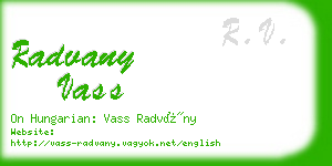 radvany vass business card
